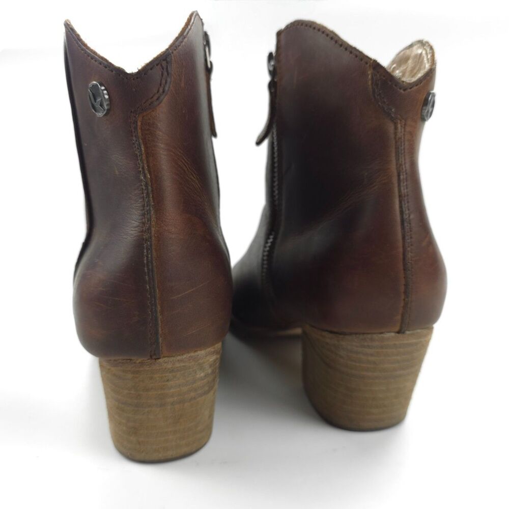 UGG Koolaburra Notela Ankle Bootie Leather Block Heel Elevated Western Boho 8 - Picture 7 of 11